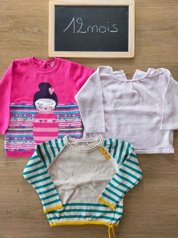 Pulls fille taille 12mois