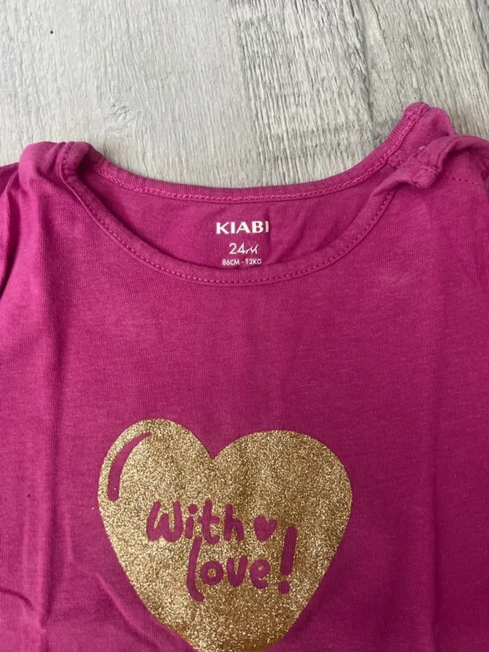 Lot de 2 tee shirt ML Kiabi bébé filles 24 mois - photo numéro 5