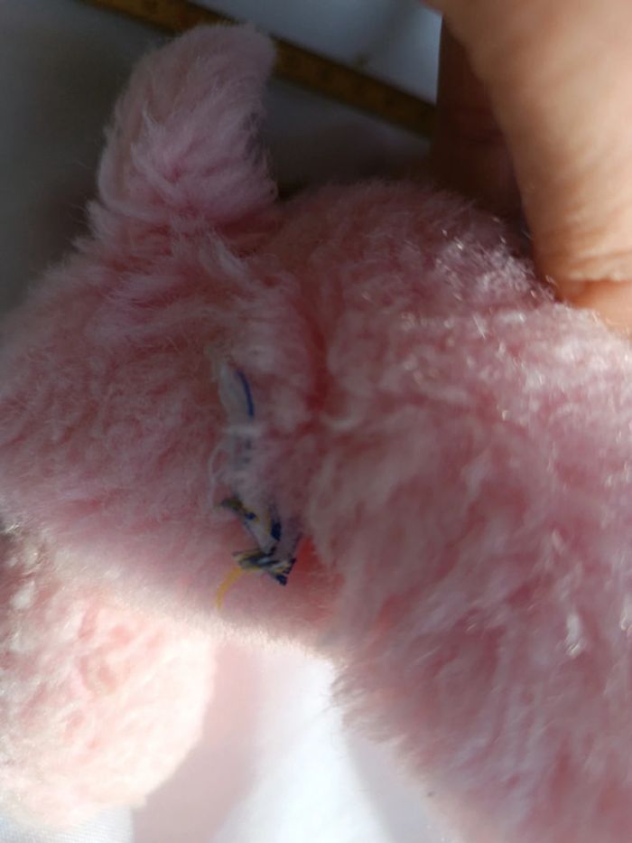 Petite peluche small doudou plush éléphant souris mouse rose pink ajena vintage vtg boulgom hochet - photo numéro 14