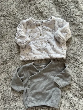 Veste lapin et gilet cache coeur 3 mois