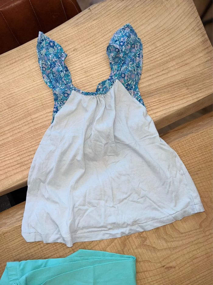 Ensemble okaidi jacadi liberty 10 12 ans fille été débardeur dos nu legging - photo numéro 2