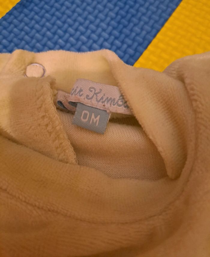 Pyjama grenouillère 1 pièce jaune vert animaux chat souris, petit kimbaloo, taille naissance (50 cm) - photo numéro 3