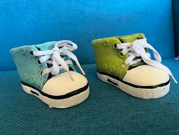 Lot de deux pots converses bleues et vertes