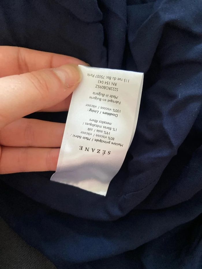 Robe à nouer dans le dos “Prunelle Arizona” Sézane Bleu Taille S - photo numéro 5