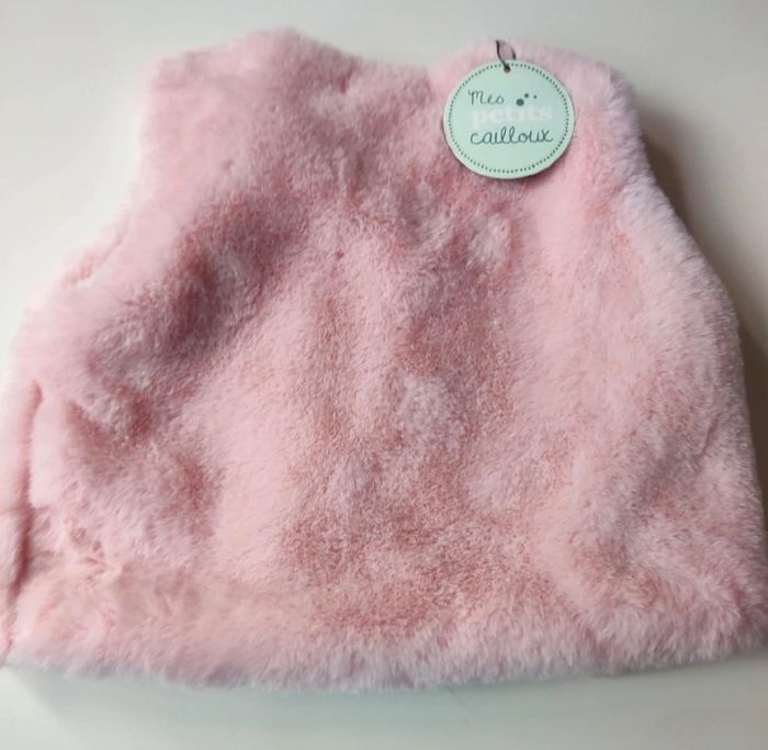 Gilet rose sans manches doublure coton 12 mois Lili marelle - photo numéro 6