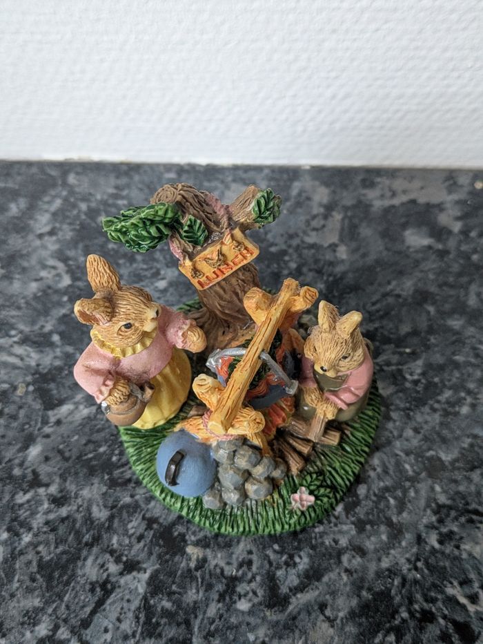 Figurine décorative lapins lunch - photo numéro 2