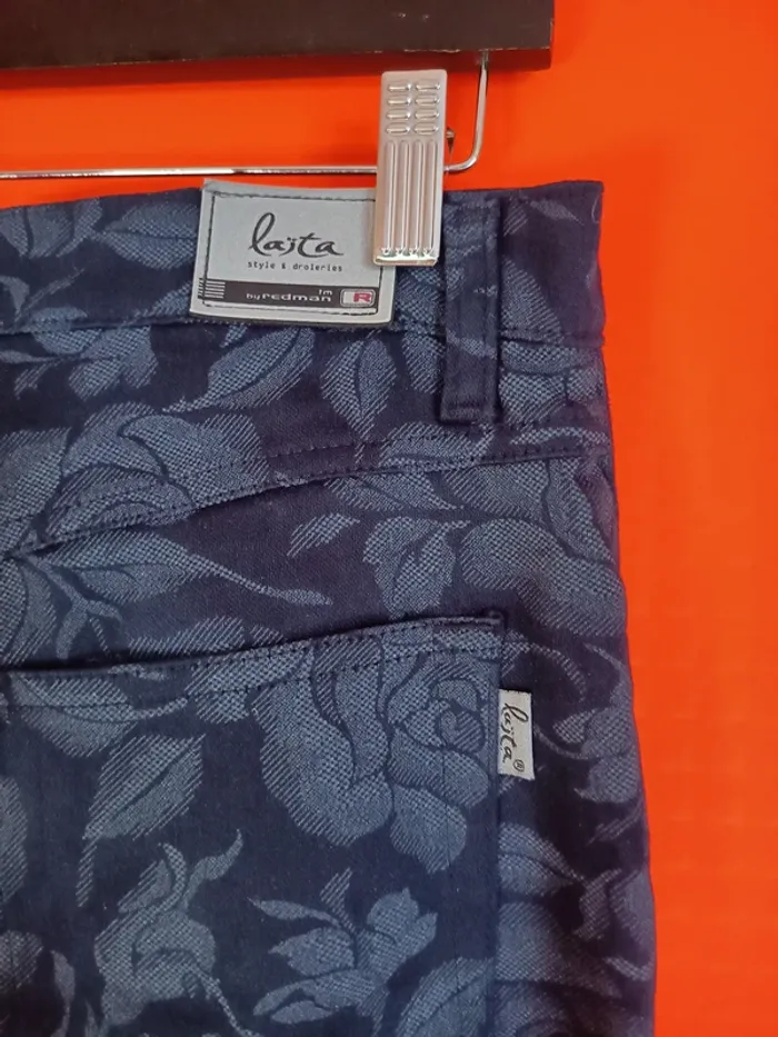 Pantalon femme tissu fleuri (A405) - photo numéro 7