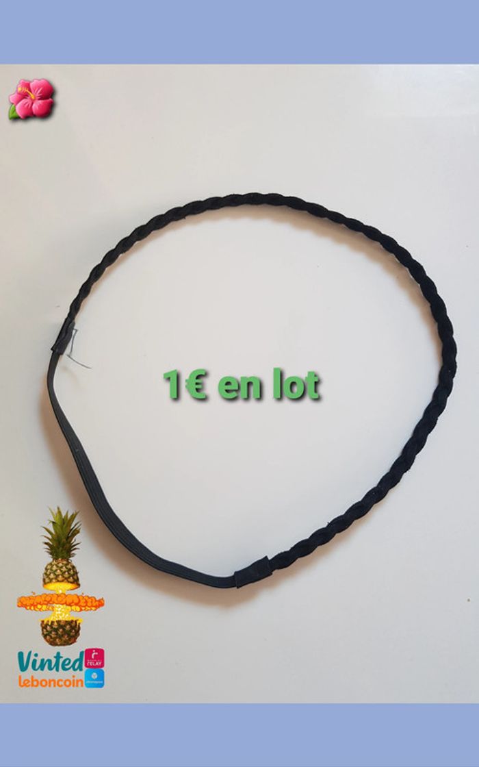 bandeau cheveux fin tressé noir