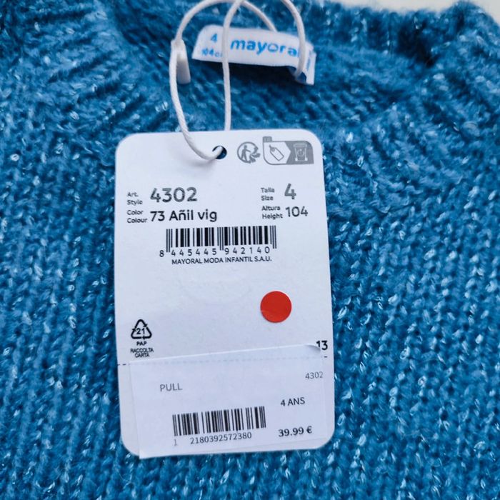 Pull d'hiver bleu pour enfants de 4 ans, Mayoral - photo numéro 3