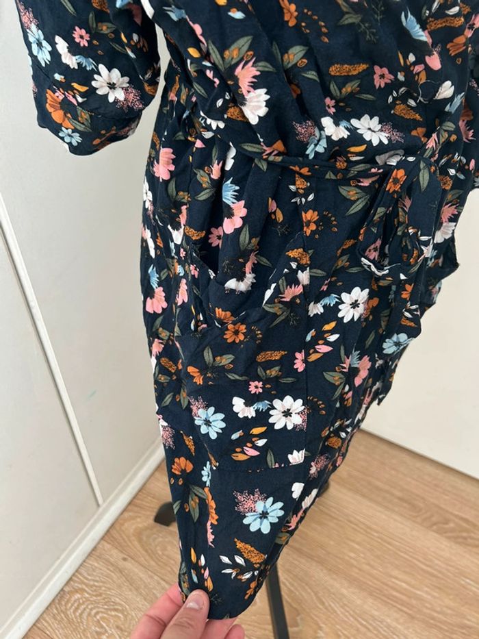 Haut tunique longue kimono - bleu - en viscose taille M - photo numéro 2