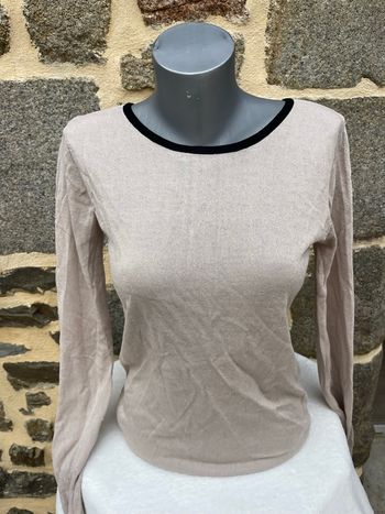 Pull en maille fine beige - Tissaia 