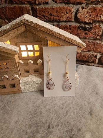 Boucles d'oreilles pendante en résine