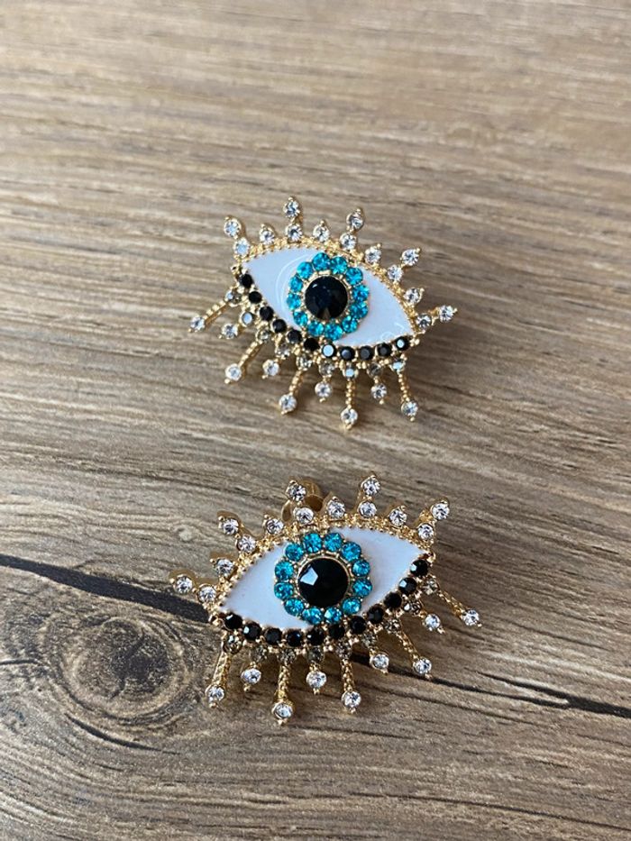Boucles d’oreilles œil rétro - photo numéro 3