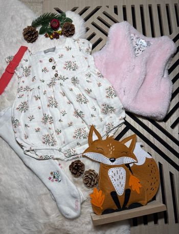 Ensemble barboteuse 3 pièces fille • 9 mois 