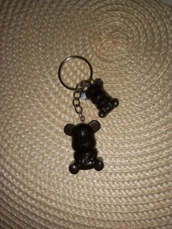 Porte clé ourson et son petit résine epoxy