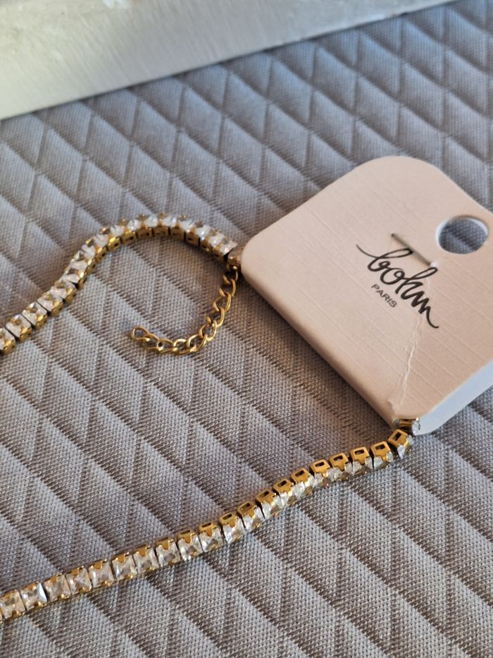 Collier Bohm neuf avec pierres swarovski blanches - photo numéro 8