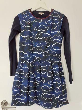 Robe 12 ans Catimini bleu et blanc