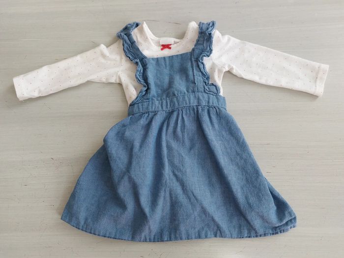 Ensemble body + robe salopette 6M