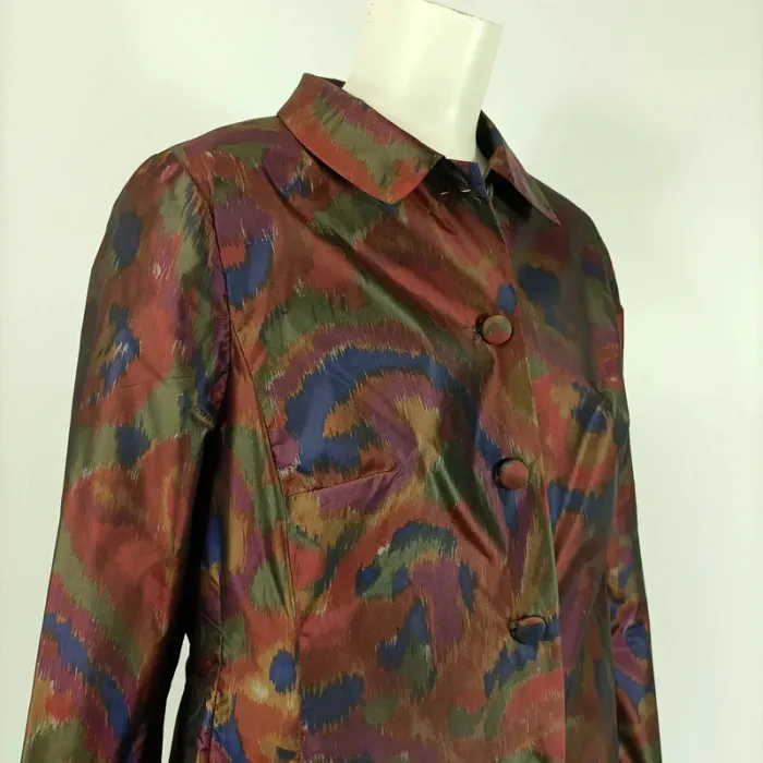 Veste vintage satinée imprimée abstrait - Taille 38/40 - A115 - photo numéro 9