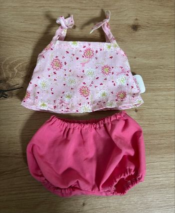 Ensemble top short rose corolle pour poupée 36 cm 
