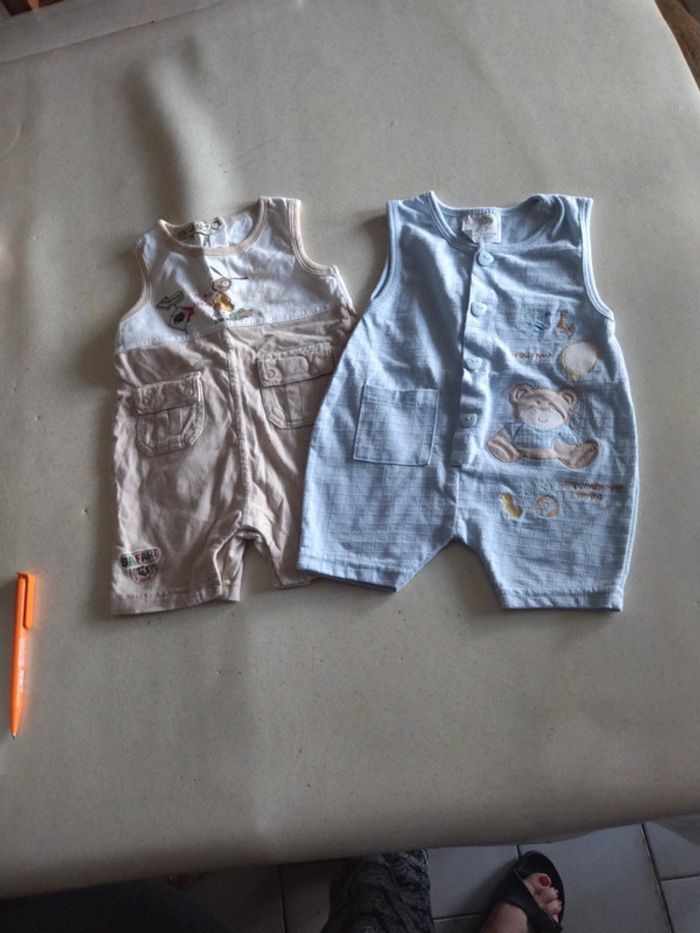 Lot de 2 combi short bébé 0/3 mois