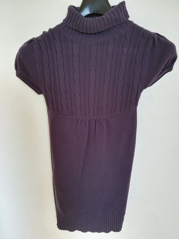 robe bleuviolet col roulé