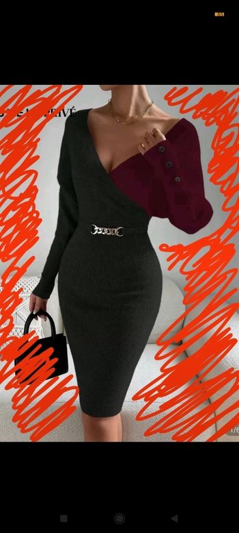 Magnifique robe moulante bicolore
