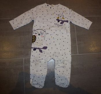 Pyjama  blanc à pois 18 mois