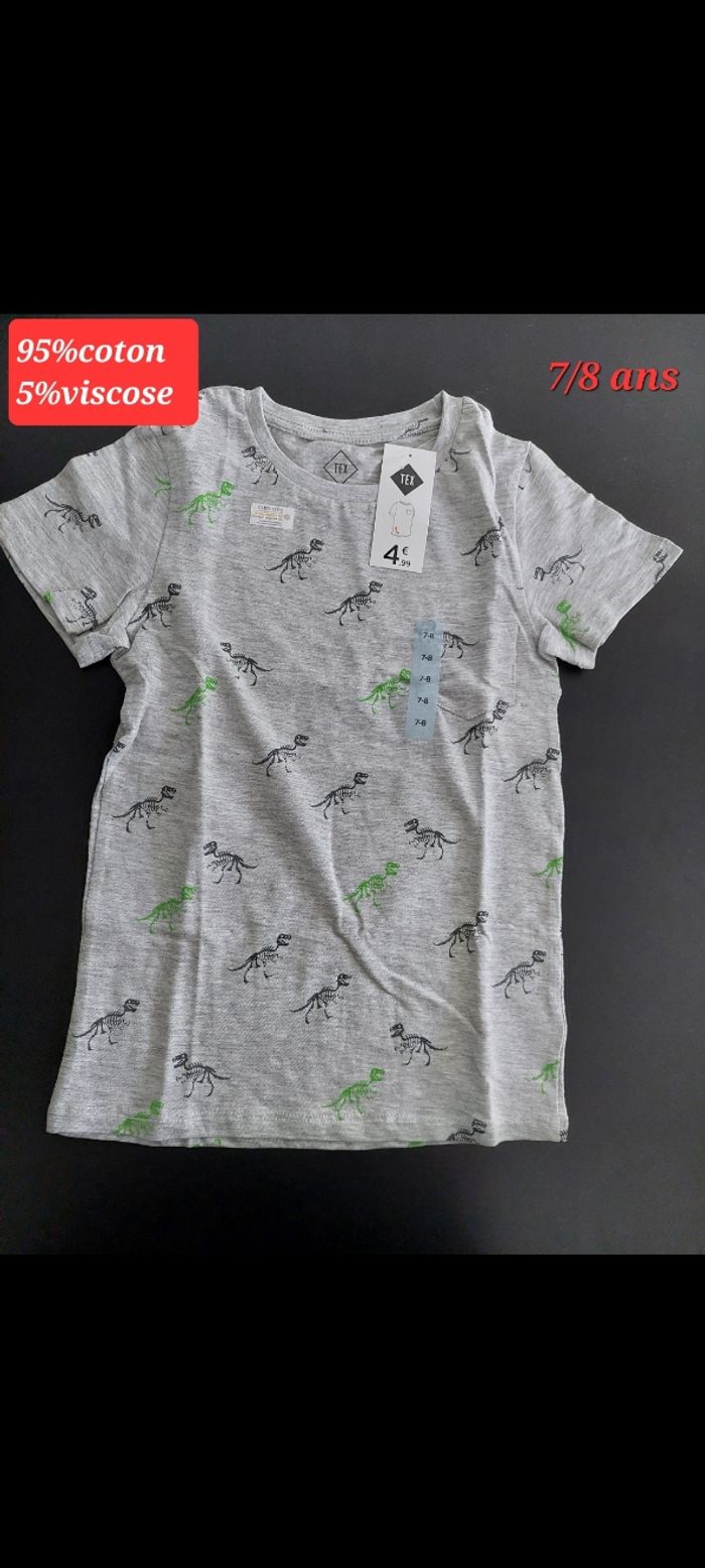 T-shirt gris clair garçon 7/8ans