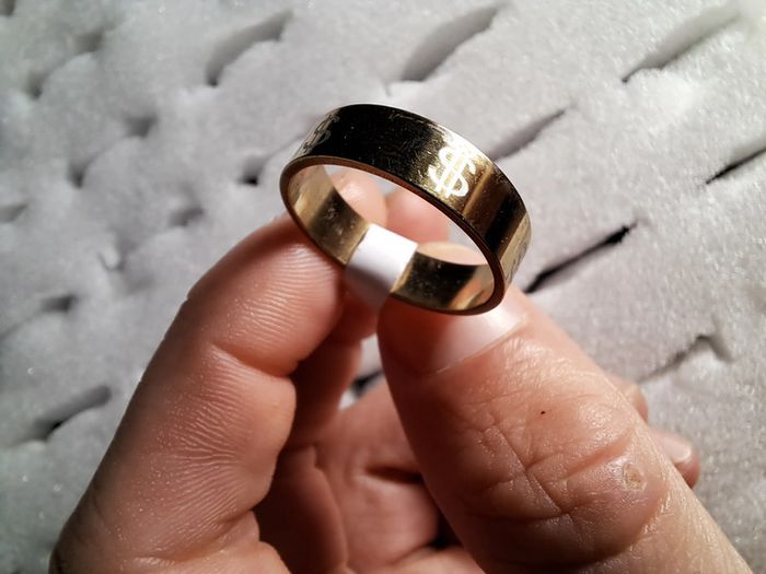 Bague acier inoxydable motifs - photo numéro 2