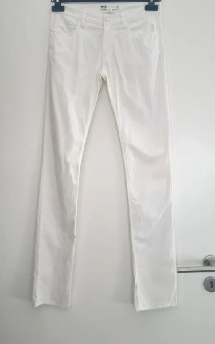 Pantalon jean blanc slim y3 yohji yamamoto adidas - photo numéro 5