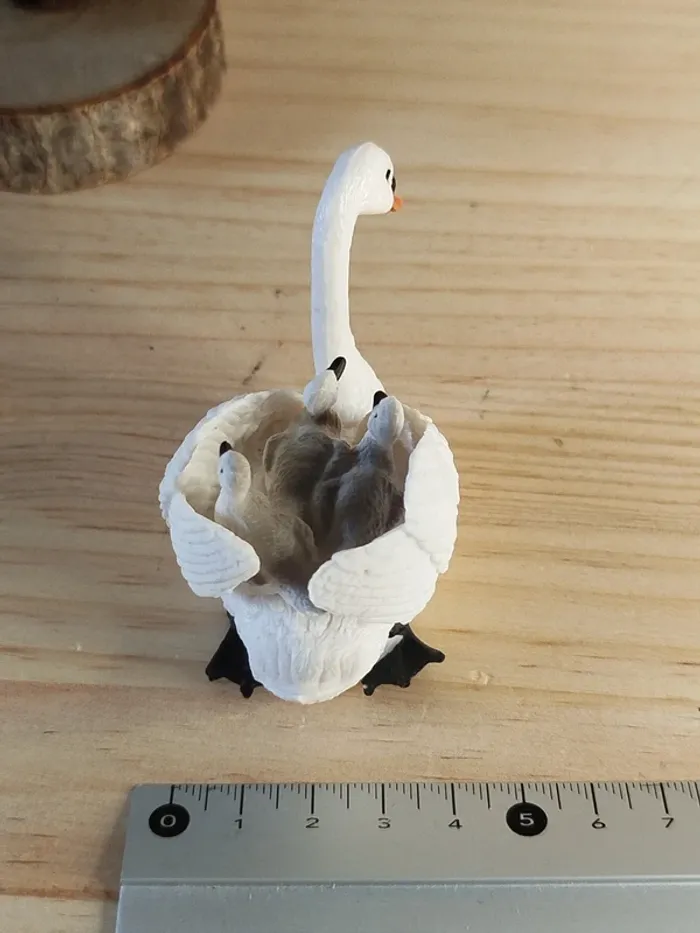 Figurine cygne blanc et ses bébés Animal de la campagne - photo numéro 4