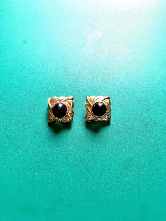 Boucles d'oreilles avec perles agate vintage - photo numéro 5