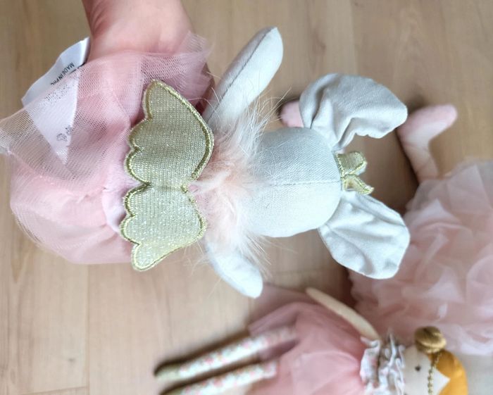 Lot peluches elegantes 2 cygnes ,1 souris et 2 poupees maison du monde - photo numéro 8