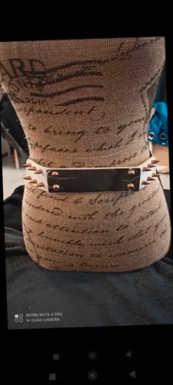 Ceinture  plaque  doré  beige élastique 70/90  cm