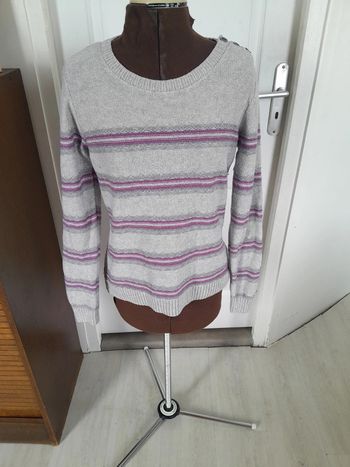 Petit pull columbia rayé à boutons