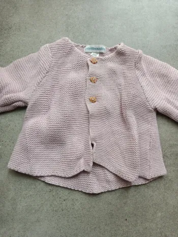 Gilet Verbaudet parme lilas violet 54cm