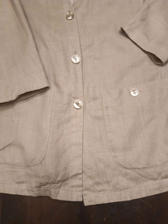 Pardessus beige Anny N 100% lin  fr/ be 46 - photo numéro 16