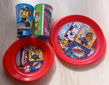 Lot de vaisselle enfant en plastique Pat patrouille Nickelodeon