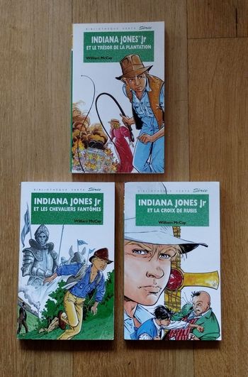 3 livres Indiana Jones Jr Bibliothèque Verte