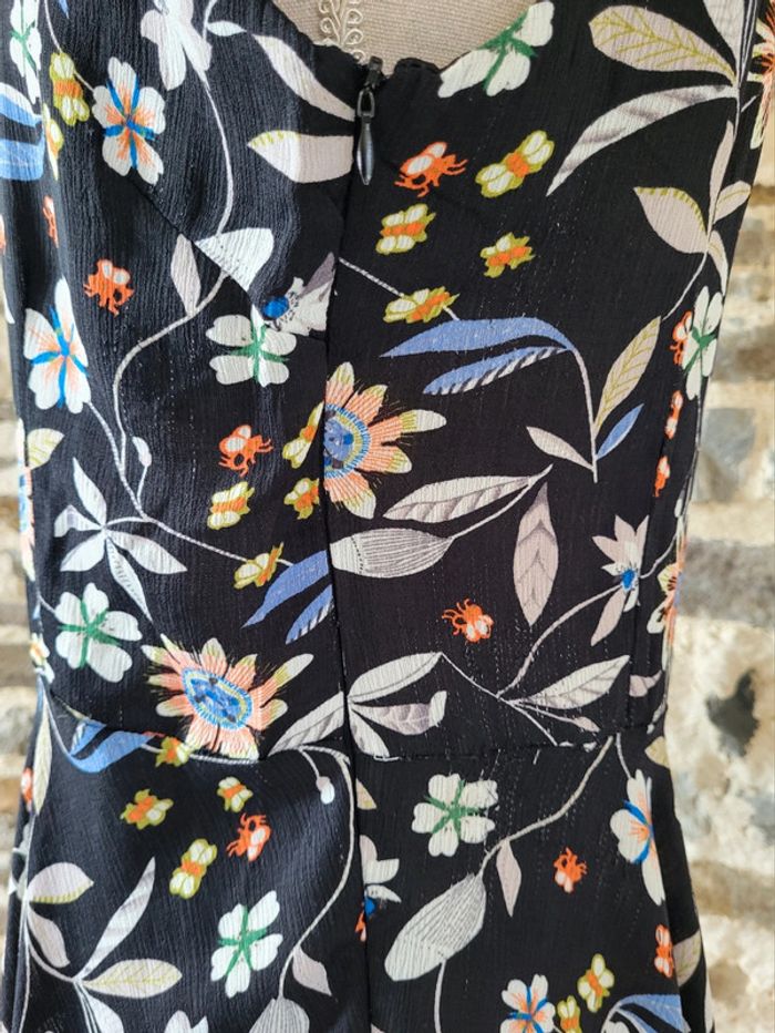 Robe fleurie noire sans manches Anna Ellis Taille XL ou 42 - photo numéro 15