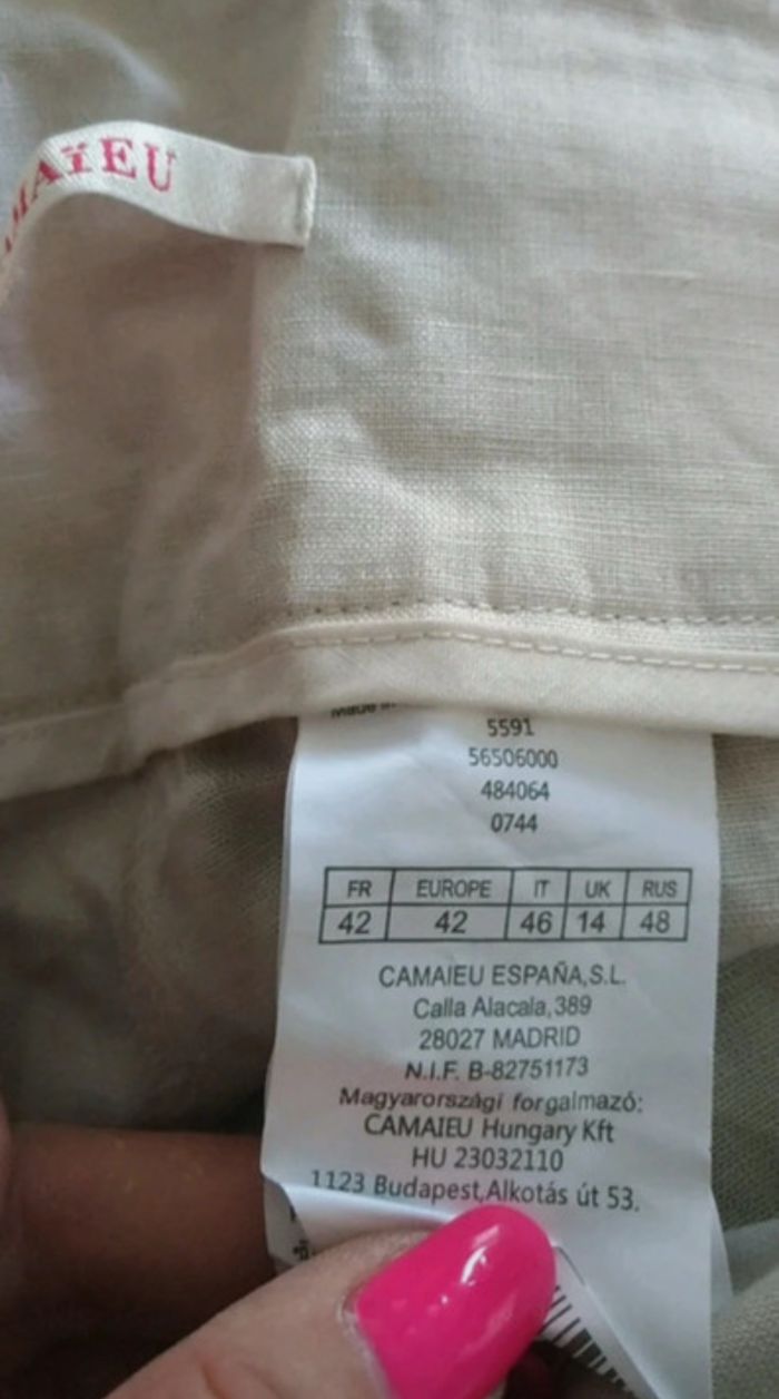 Pantalon Camaïeu  lin/coton femme taille 42 - photo numéro 10