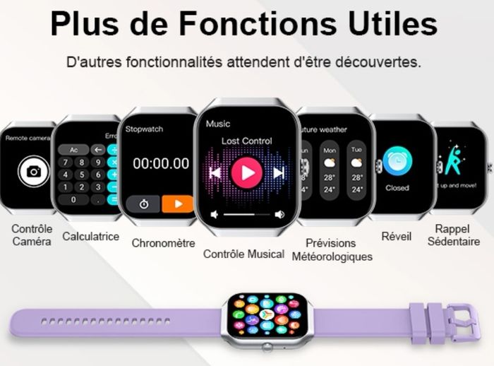 MONTRE CONNECTÉE FEMME VIOLET JUGEMAN - photo numéro 6