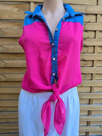 Chemisier voilage à nouer 🍒vintage y2k🍒taille unique