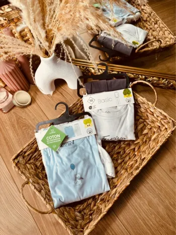 Taille 4-5 ans lot de 2 pyjamas 2 pièces coton et flanelle fille Tex bleu gris Neufs 🌸