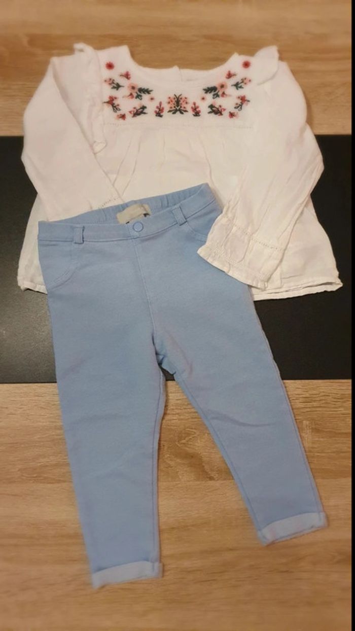 Ensemble blouse et legging 12-18 mois
