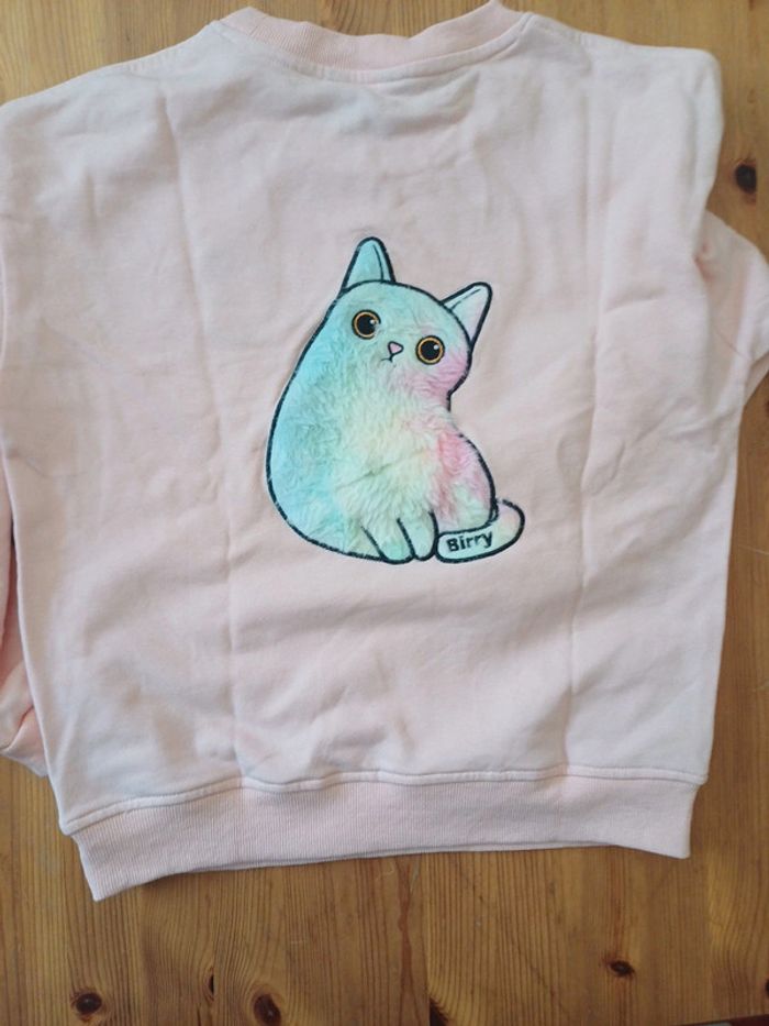Pull fin rose déco chat - photo numéro 3