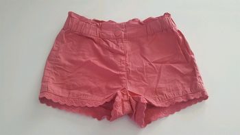 Short toile rose 2 ans