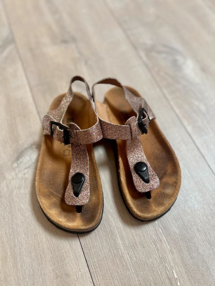 Tongs pailletées rose gold