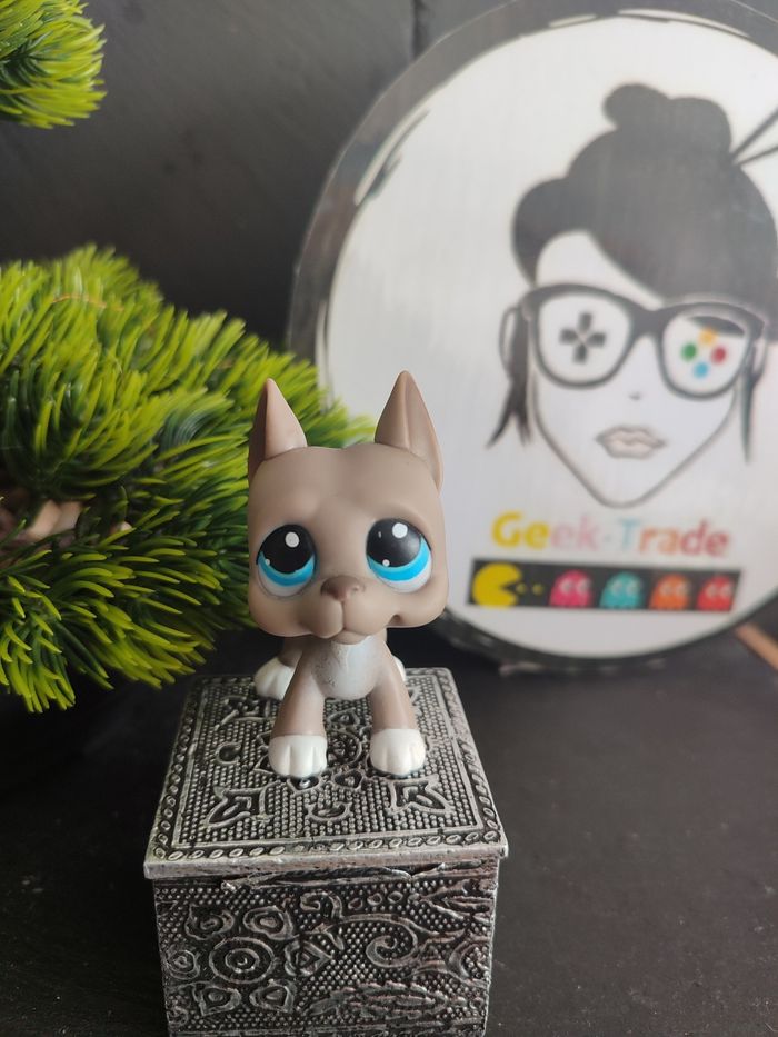 My Littlest Petshop Pet Shop LPS Authentic Authentique dog Great Dane 184 Blue - photo numéro 2